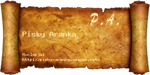 Pisky Aranka névjegykártya